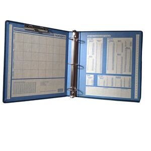 Vintage Norcom Denim 3 Ring Binder Clip Board Combo Metric